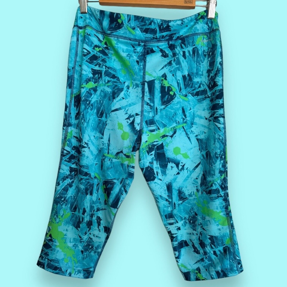 Champion Powertrain Womens Size L Capri Activewear Leggings Blue Green